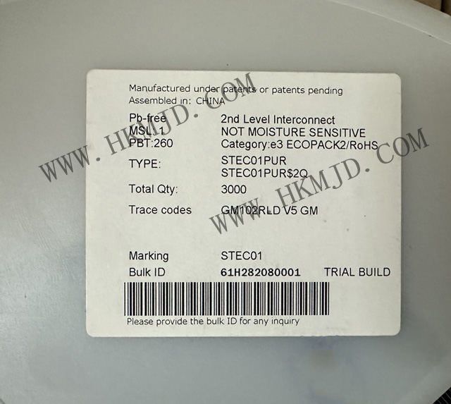 ST推出電源管理IC STEC01PUR 接地路徑安全開關(guān)，帶可編程定時(shí)器
