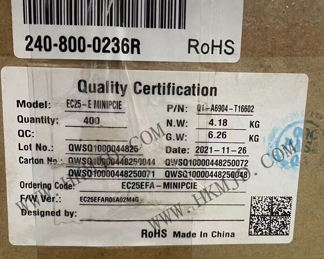 Quectel 4G IoT模組 EC25EFA-MINIPCIE LTE Cat 4 無(wú)線(xiàn)通信模塊