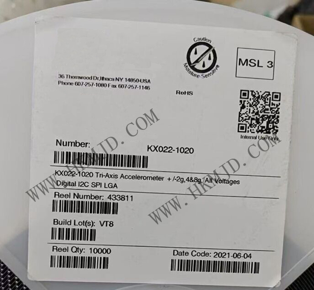 運(yùn)動(dòng)傳感器_KX022-1020_加速計(jì) X，Y，Z 軸 ±2g，4g，8g 0.39Hz ~ 800Hz 12-LGA