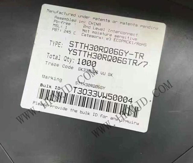 供應 STTH30RQ06GY 一款汽車級 600V、30A 超快軟恢復二極管