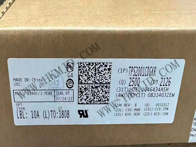 【限流配電開關(guān)】TPS2001CDGKR 2A 負(fù)載、4.5-5.5V、72mΩ USB 電源開關(guān)