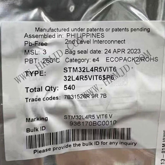 明佳達(dá)電子供應(yīng)ST（STM32L4R5VIT6）高性能32位微控制器IC