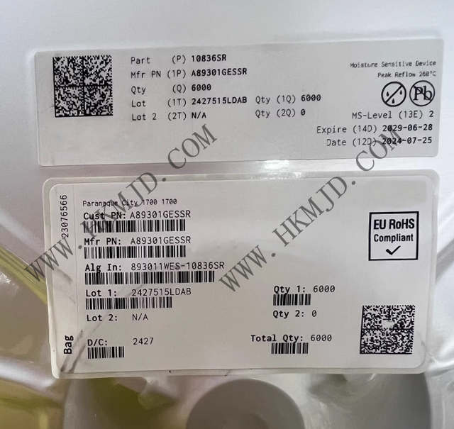 A89301GESSR——Allegro三相無傳感器BLDC電機驅動器，QFN-24