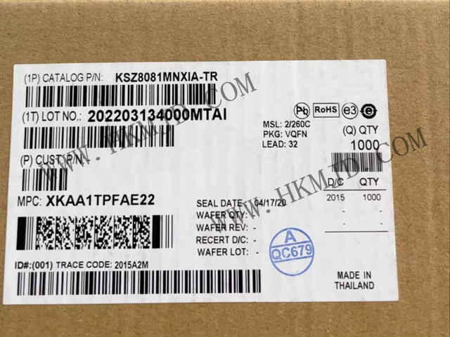 Microchip以太網(wǎng)收發(fā)器 KSZ8081MNXIA 以太網(wǎng) IC 10/100 BASE-TX 物理層收發(fā)器