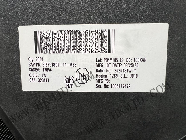 明佳達(dá)現(xiàn)貨Vishay SIZF918DT-T1-GE3 雙N溝道30V(D-S)MOSFET,帶肖特基二極管